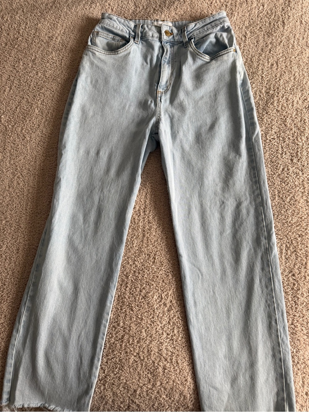Cotton On Light Wash Stretch Straight Leg Jeans - Size 8